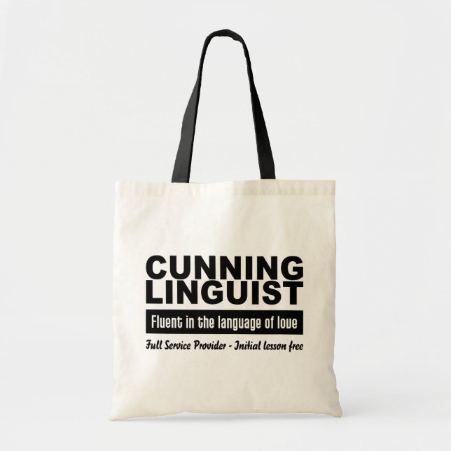 Cunning Linguist Bag - choose style & colour (Front)