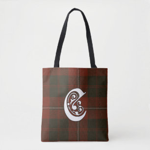 Cunningham Clan Tartan Monogram Tote Bag