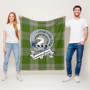 Cunningham Dress Green Dancers Clan Badge Tartan P Fleece Blanket
