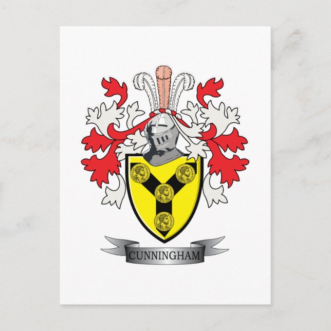 Cunningham Family Crest Coat of Arms Postcard (Front)