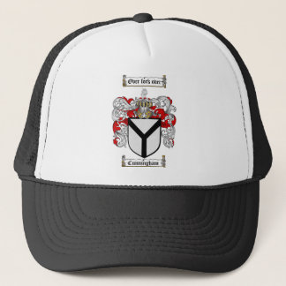 CUNNINGHAM FAMILY CREST -  CUNNINGHAM COAT OF ARMS TRUCKER HAT