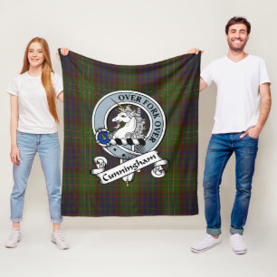 Cunningham Hunting Modern Clan Badge Tartan Plaid Fleece Blanket