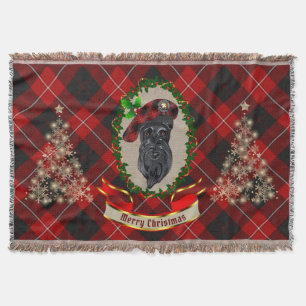 Cunningham Scottie Dog Christmas Throw Blanket