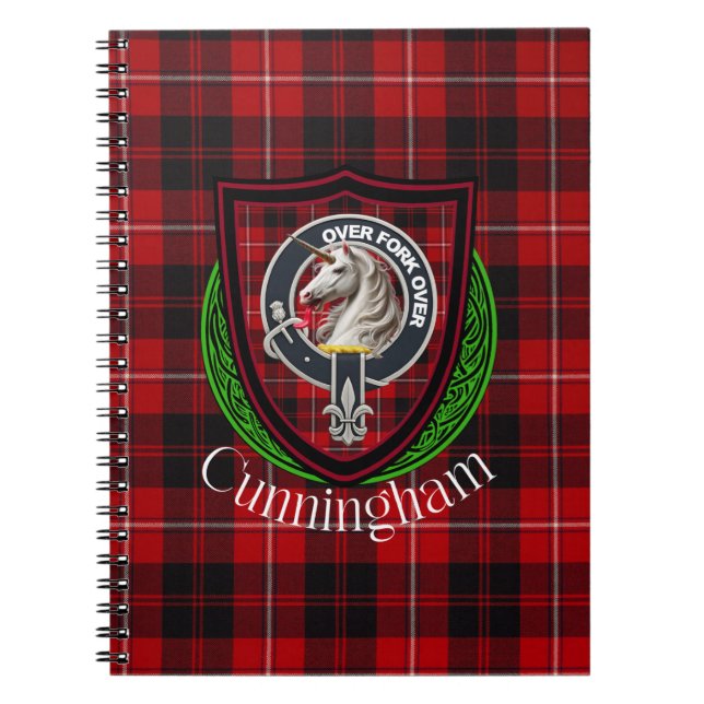 Cunningham Scottish Clan Tartan & Crest Notebook (Front)