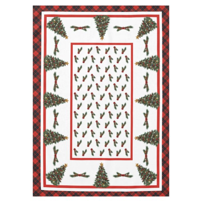 Cunningham Scottish plaid tartan Christmas  Tablec Tablecloth (Front)