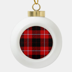 Cunningham Tartan Red Black Plaid Ceramic Ball Christmas Ornament