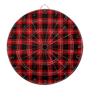 Cunningham Tartan Red Black Plaid Dartboard