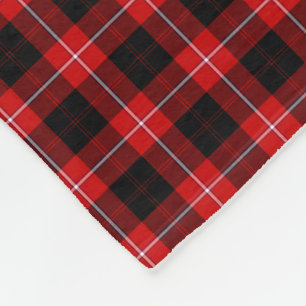 Cunningham Tartan Red Black Plaid Fleece Blanket