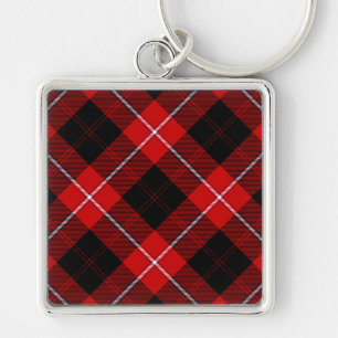 Cunningham Tartan Red Black Plaid Key Ring