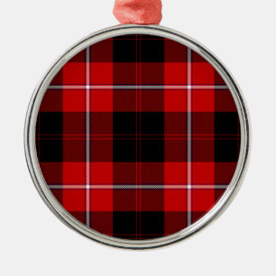 Cunningham Tartan Red Black Plaid Metal Tree Decoration