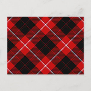 Cunningham Tartan Red Black Plaid Postcard