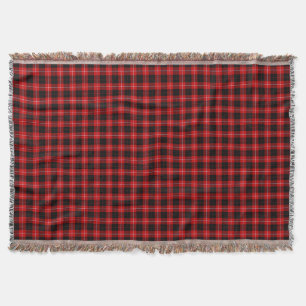 Cunningham Tartan Red Black Plaid Throw Blanket