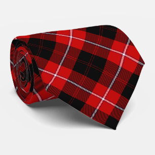 Cunningham Tartan Red Black Plaid Tie