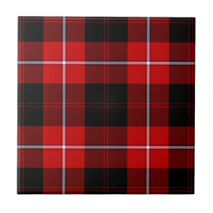 Cunningham Tartan Red Black Plaid Tile