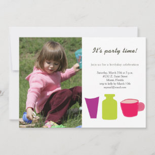 cup, bottle and glass invitation