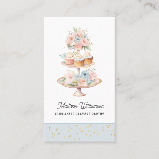 Cup Cake Bakery | Baker Chef Catering OR Code  Business Card (Front)