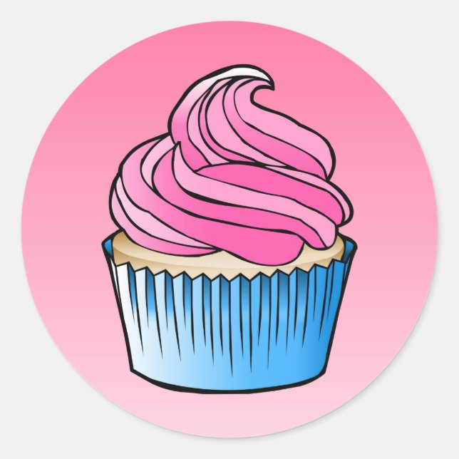 Cup Cake Classic Round Sticker (Front)