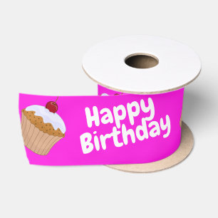 Cup cake  satin ribbon