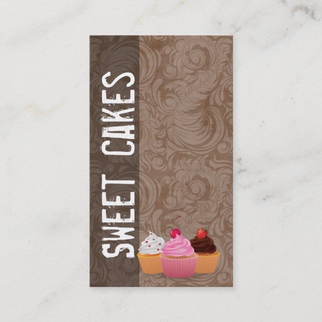 Cup Cakes Bakery Sweet Treats Business Card (Front)