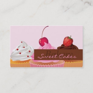 Cup Cakes Bakery Sweet Treats Business Card