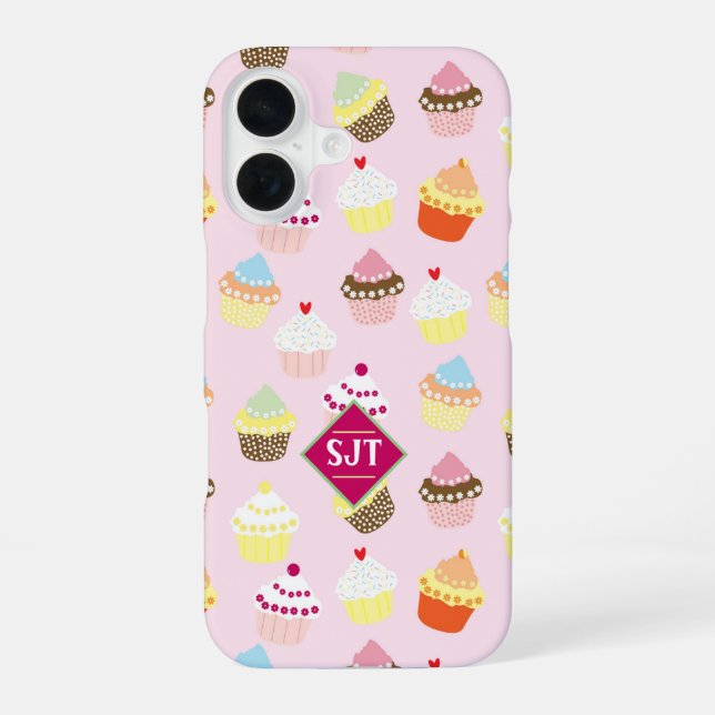 Cup Cakes Bakery Theme Design. iPhone 16 Case (Back)
