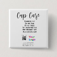Cup care instructions add business name logo detai