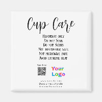 Cup care instructions add business name logo detai
