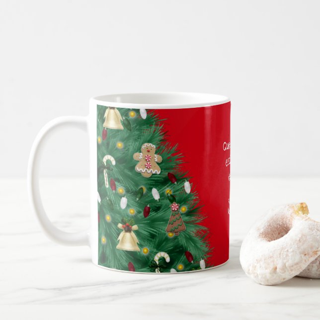 Cup - Christmas Tree - Personalizable (With Donut)