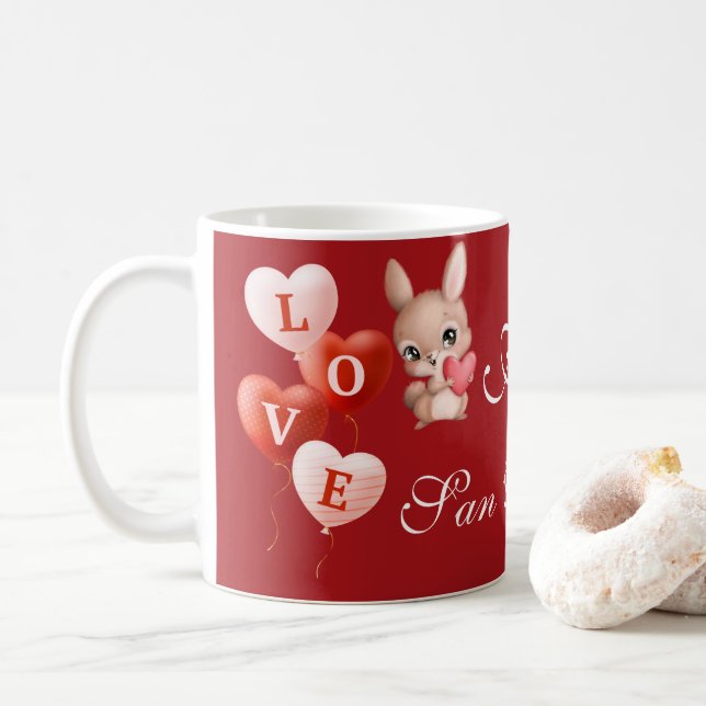 Cup Coffee Mug Valentine's Day (With Donut)