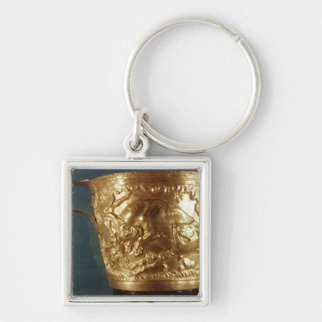 Cup, depicting a charging bull key ring (Front)