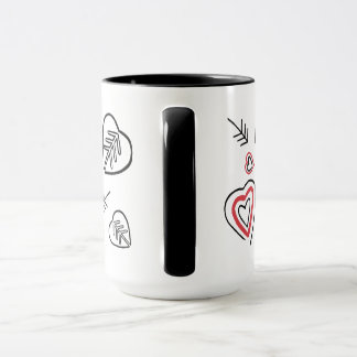 Cup graffiti patterns love hearts