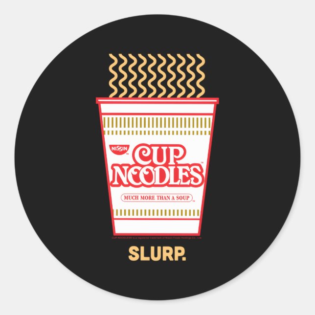 Cup Noodles Noodle Slurp Classic Round Sticker (Front)