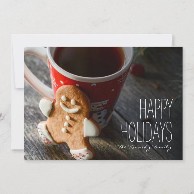 Cup Of Black Tea Holiday Card (Front)