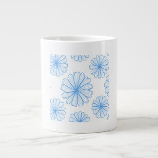 cup of blue flower illustration