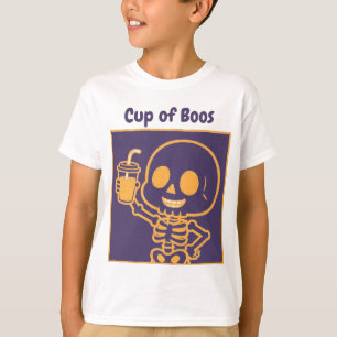 Cup of Boos Cute Skeleton Toddler Halloween T-Shirt