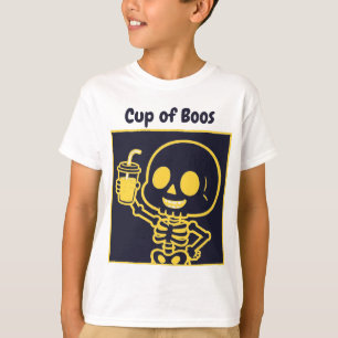 Cup of Boos Cute Skeleton Toddler Halloween T-Shirt