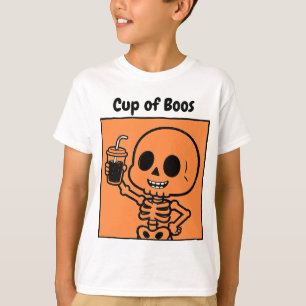 Cup of Boos Cute Skeleton Toddler Halloween T-Shirt