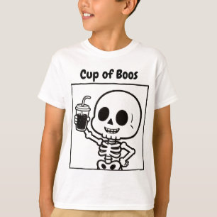 Cup of Boos Cute Skeleton Toddler Halloween T-Shirt