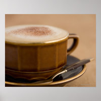 Cup of cappuccino with cocoa powder