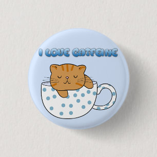 Cup of Cat-feine Kawaii Style 3 Cm Round Badge