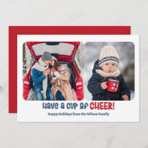 Cup of Cheer Holiday Two Photo Card