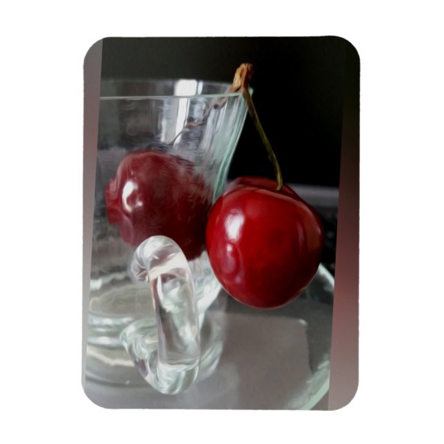 Cup of cherries magnet (Vertical)