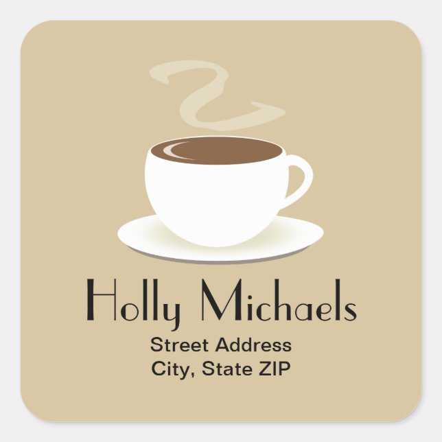 Cup Of Coffee Address Sticker (Front)