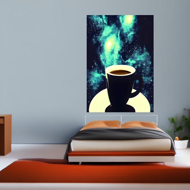 Cup of coffee and space | AI Art  Poster (Creator Uploaded)