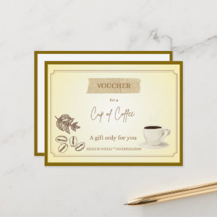 'Cup of Coffee' Funny Gift Voucher Postcard