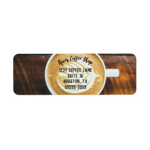 Cup of Coffee Latte Leaf-Shape Foam Return Address