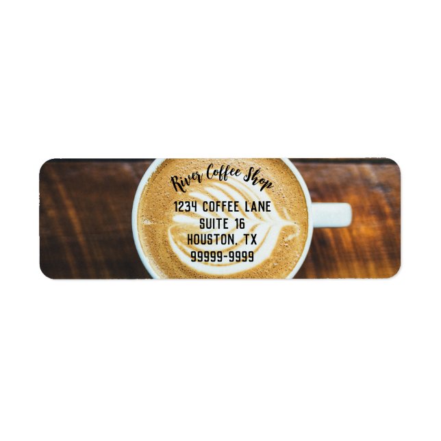 Cup of Coffee Latte Leaf-Shape Foam Return Address (Front)