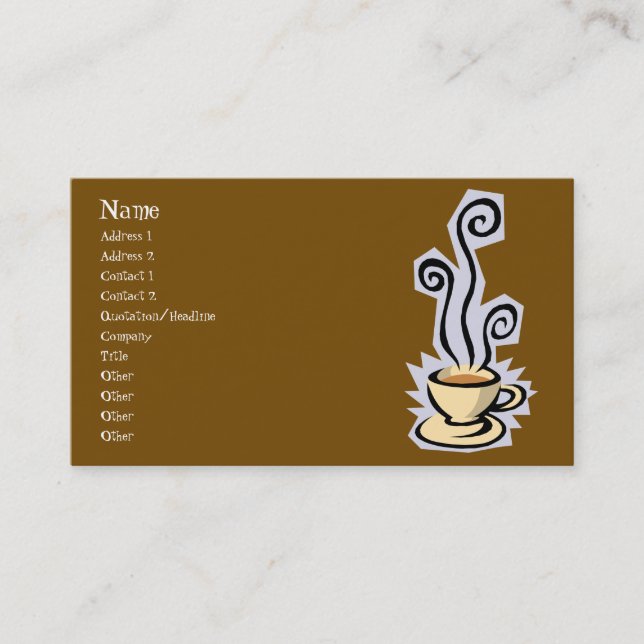 Cup of Coffee or Tea Business Card (Front)