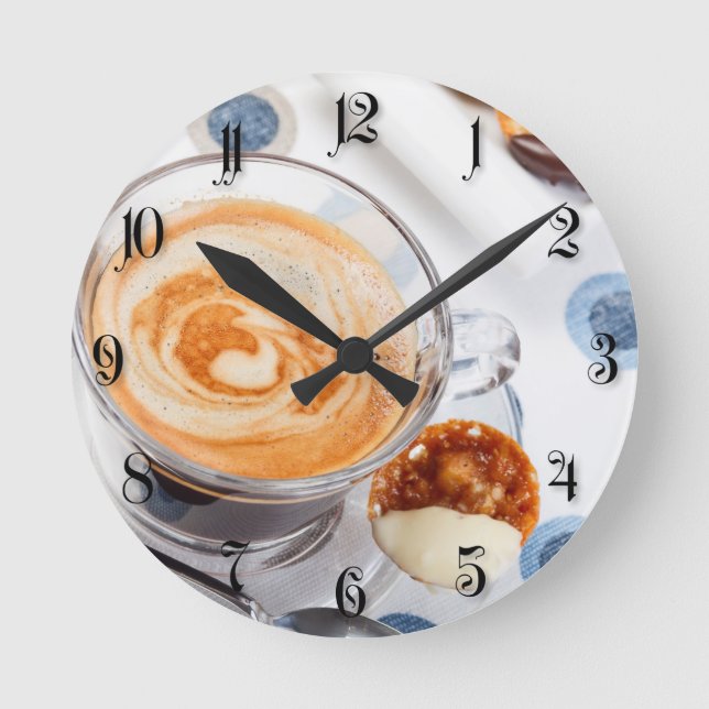 Cup of coffee round clock (Front)