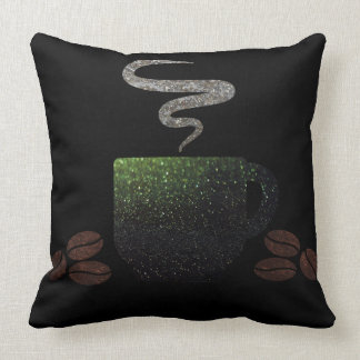 Cup of Coffee with Beans Cushion